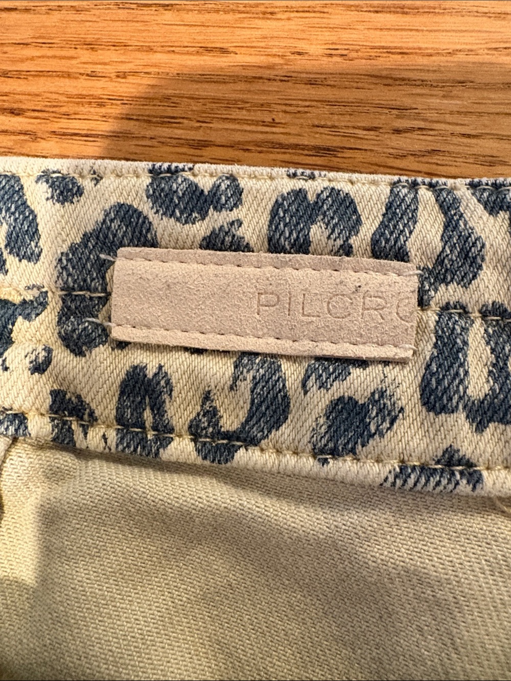 Pilcro Leopard Print Pants - Tan & Blue - Picture 3 of 4